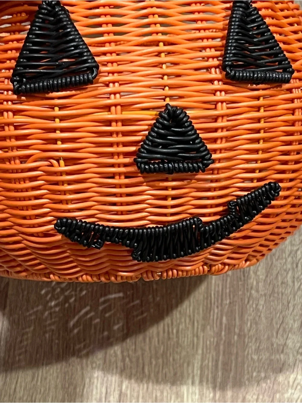 Orange Woven Jack-O'-Lantern Basket